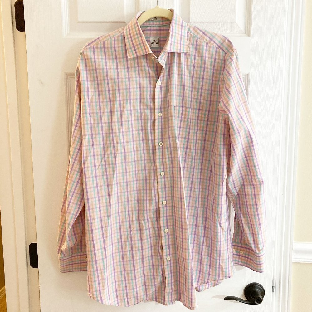 Peter Millar 100% Cotton Button Front Dress Shirt Size L